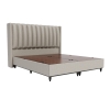 Lit coffre en tissu beige 180x200 cm