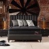 Lit coffre en tissu noir 140x190 cm
