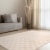 Tapis tissu doux &agrave; motif en relief beige - 160x230 cm