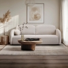 Canapé 3 places convertible en tissu bouclette beige
