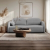 Canapé 3 places convertible en tissu bouclette gris