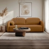 Canapé 3 places convertible en tissu bouclette orange
