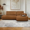 Canapé d’angle convertible avec coffre effet peau de mouton orange - Angle droit