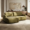 Canapé d'angle convertible avec coffre en tissu vert - Angle gauche