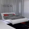 Lit en simili cuir blanc à LED 140x190 cm