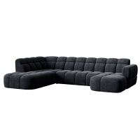 Canapé panoramique tissu noir - Angle droit