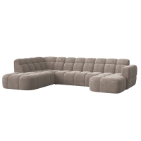 Canapé panoramique tissu taupe - Angle droit