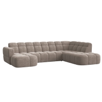 Canapé panoramique tissu taupe - Angle gauche