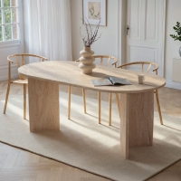 Table &agrave; manger ovale beige 180 cm