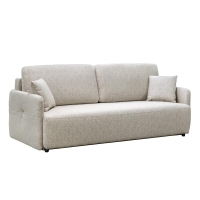 Canap&eacute; 3 places convertible en tissu beige