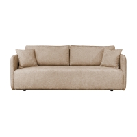 Canapé 3 places convertible avec coffre en tissu taupe