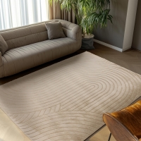 Tapis doux &agrave; motif beige - 160x230 cm