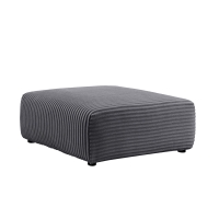 Pouf en velours côtelé épais doux gris