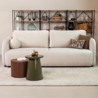 Canapé 3 places convertible avec coffre en tissu beige