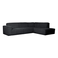 Canapé d’angle en tissu gris anthracite - Angle droit