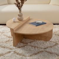 Table basse ronde couleur bois clair D90 cm