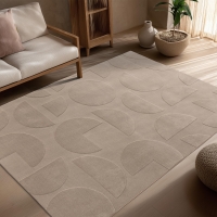 Tapis en tissu doux &agrave; motif taupe - 160x230 cm