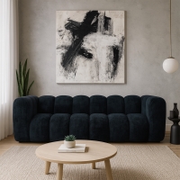 Canapé 3 places en tissu noir