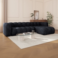 Canapé d'angle réversible  en tissu noir