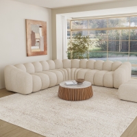 Canapé d'angle réversible en tissu beige