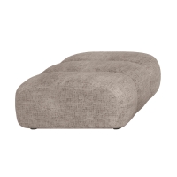 Pouf rectangle matelass&eacute; en tissu taupe