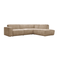 Canapé d'angle en tissu taupe - Angle droit