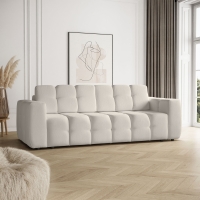 Canapé 3 places convertible avec coffre en tissu beige