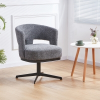 Chaise pivotante en tissu gris anthracite pieds en métal noir