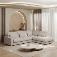 Canapé d'angle en tissu beige - Angle droit