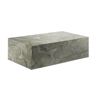 Table basse rectangulaire en marbre d'ing&eacute;nierie vert