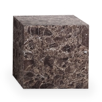 Table basse carr&eacute; en marbre d'ing&eacute;nierie marron