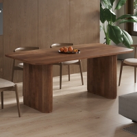 Table &agrave; manger en bois de manguier brun clair 200 cm