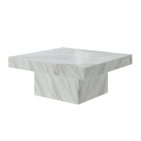 Table basse carrée en marbre d'ingénierie blanc