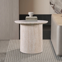 Table d'appoint couleur travertin D50 cm
