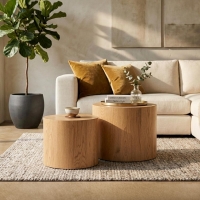 Lot de 2 tables basses couleur bois clair