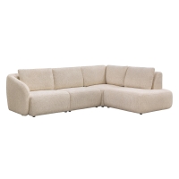 Canap&eacute; d'angle en tissu beige - Angle droit