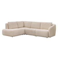 Canap&eacute; d'angle en tissu beige - Angle gauche
