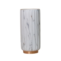 Vase en céramique couleur marbre blanc H27 cm
