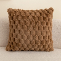 Coussin carré en tissu marron 45x45 cm