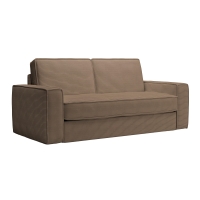 Canap&eacute; 3 places convertible velours c&ocirc;tel&eacute; taupe matelas 14 cm