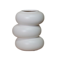 Vase en céramique beige H17.5 cm