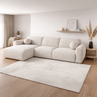 Canap&eacute; d'angle en tissu beige - Angle gauche