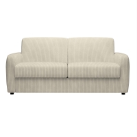 Canap&eacute; 3 places convertible en velours c&ocirc;tel&eacute; beige matelas Memory 14 cm