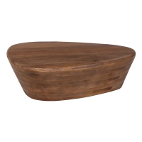 Table basse ovale en bois de manguier massif