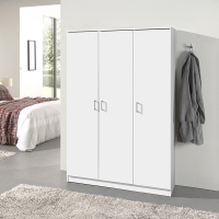 Armoire 3 portes 4 &eacute;tag&egrave;res blanc