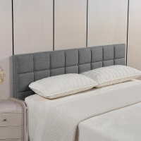 Tête de lit en tissu gris capitonné 140 cm