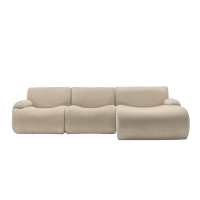 Canapé d'angle réversible en tissu beige