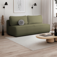 Canapé 3 places convertible avec coffre en tissu vert