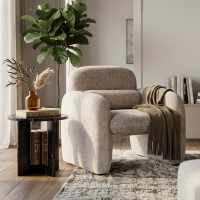 Fauteuil en tissu beige