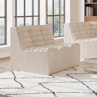 Fauteuil modulable en tissu beige